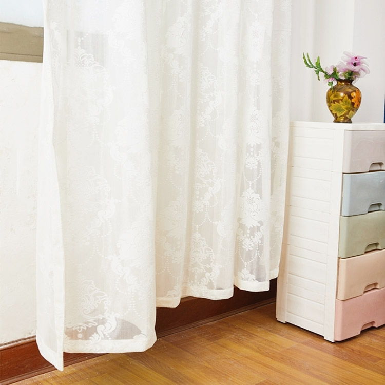 สิ่งทอ ห้องนั่งเล่น W280 Jacquard โพลีเอสเตอร์ผ้าม่านเชียร์ตุรกี