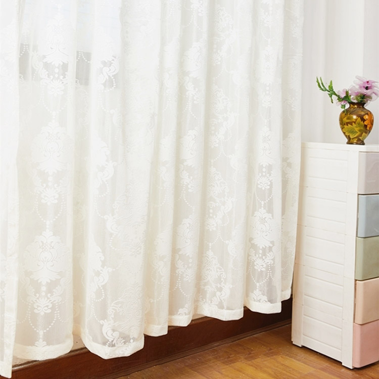 สิ่งทอ ห้องนั่งเล่น W280 Jacquard โพลีเอสเตอร์ผ้าม่านเชียร์ตุรกี