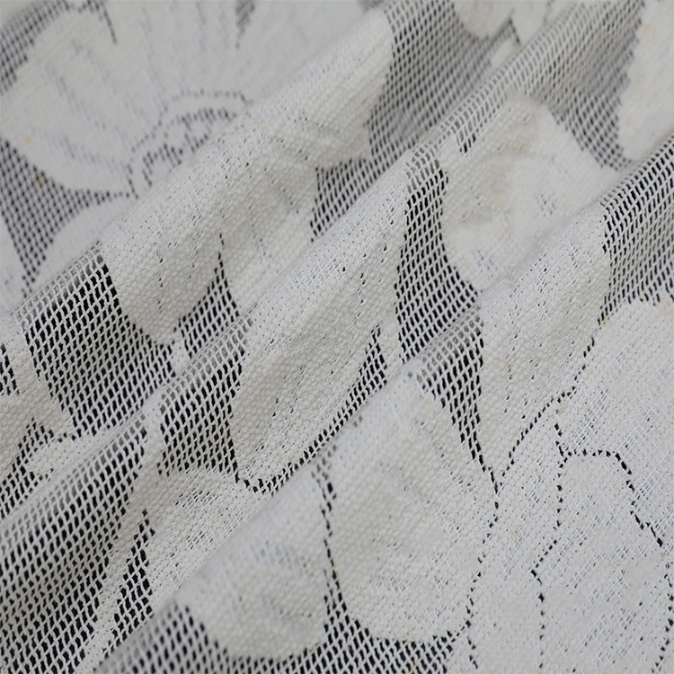 ขายร้อน jacquard หน้าต่างผ้าม่านห้องนั่งเล่นน้ำหนักเบา elengant ราคาถูก sheer fabric